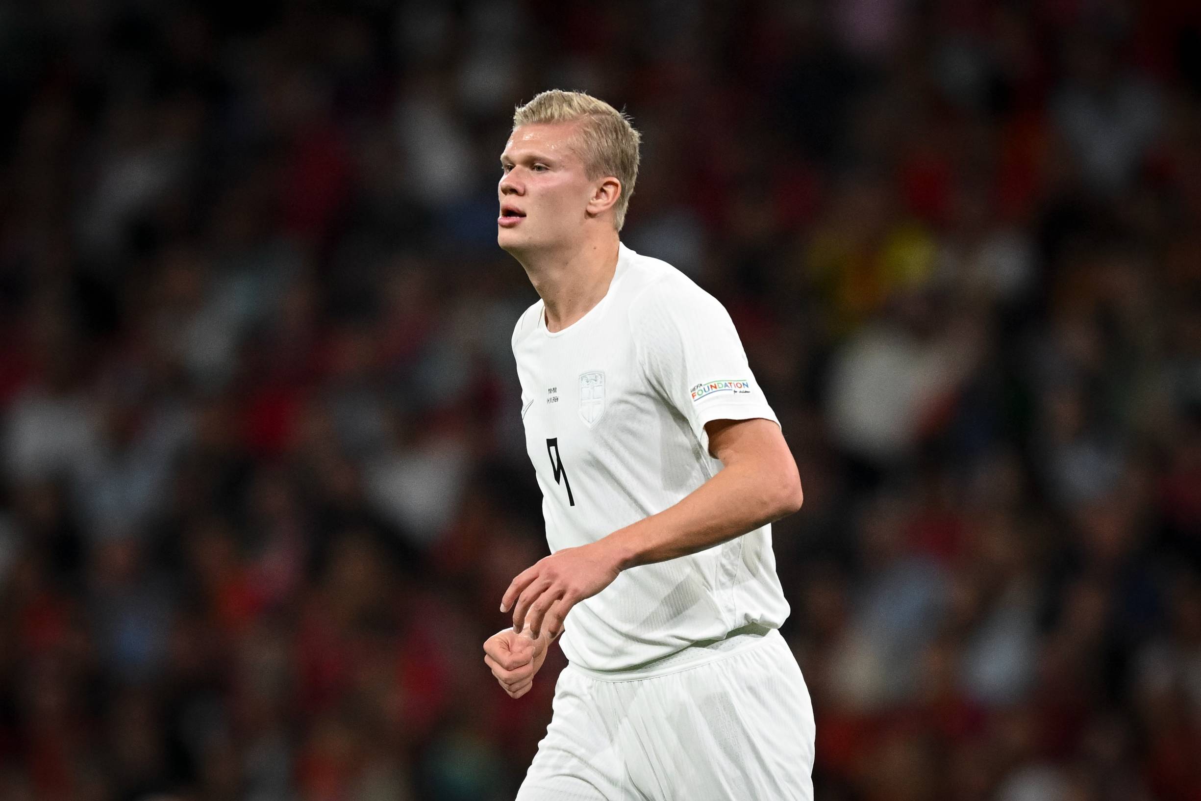 Haaland was substituted in the 67th minute against Portugal.